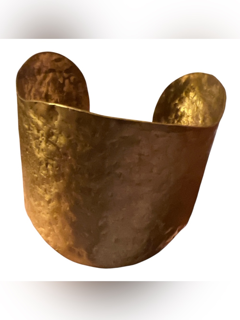 Hammered Metal Cuff Bracelet in Warm Gold Tone